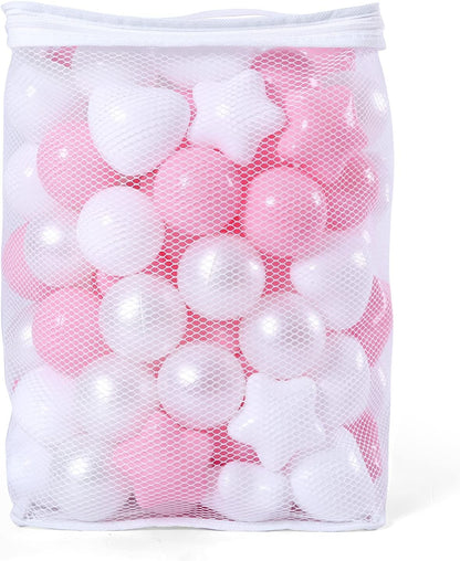 GOGOSO Pink Ball Pit Balls with Star Bals Heart Balls 100 - Crushproof Plasticballs for Babies