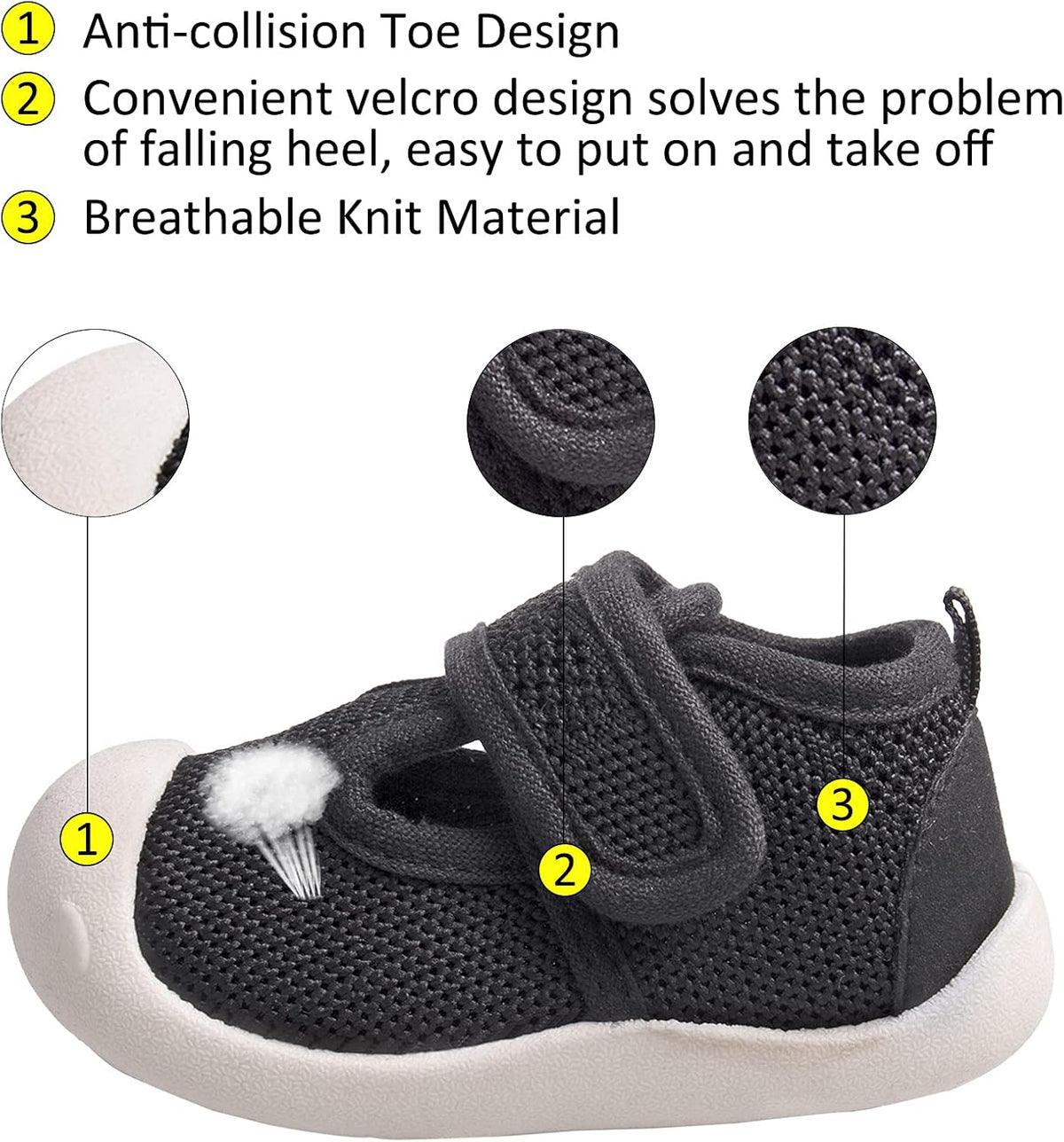 Baby First-Walking Shoes 1-4 Years Kid Shoes Trainers Toddler Infant Boys Girls Soft Sole Non Slip