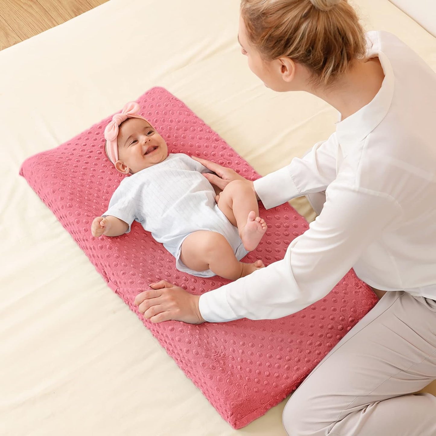 Baby Changing Pad Cover, Super Soft Plush Dot Diaper Changing Table Covers for Baby Girls and Boys