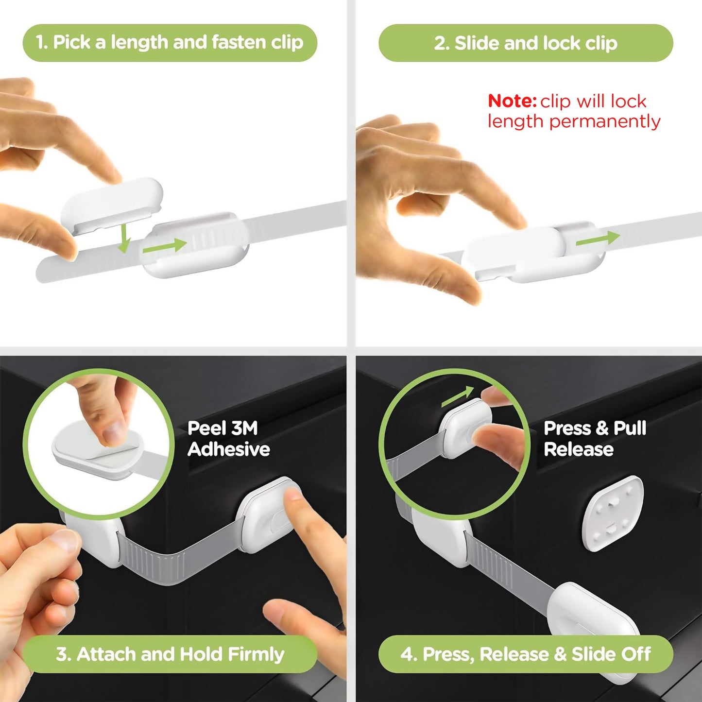 Baby Proofing Child Safety Locks (16 Pack) by Skyla Homes - The Safest, Quickest and Easiest 3M