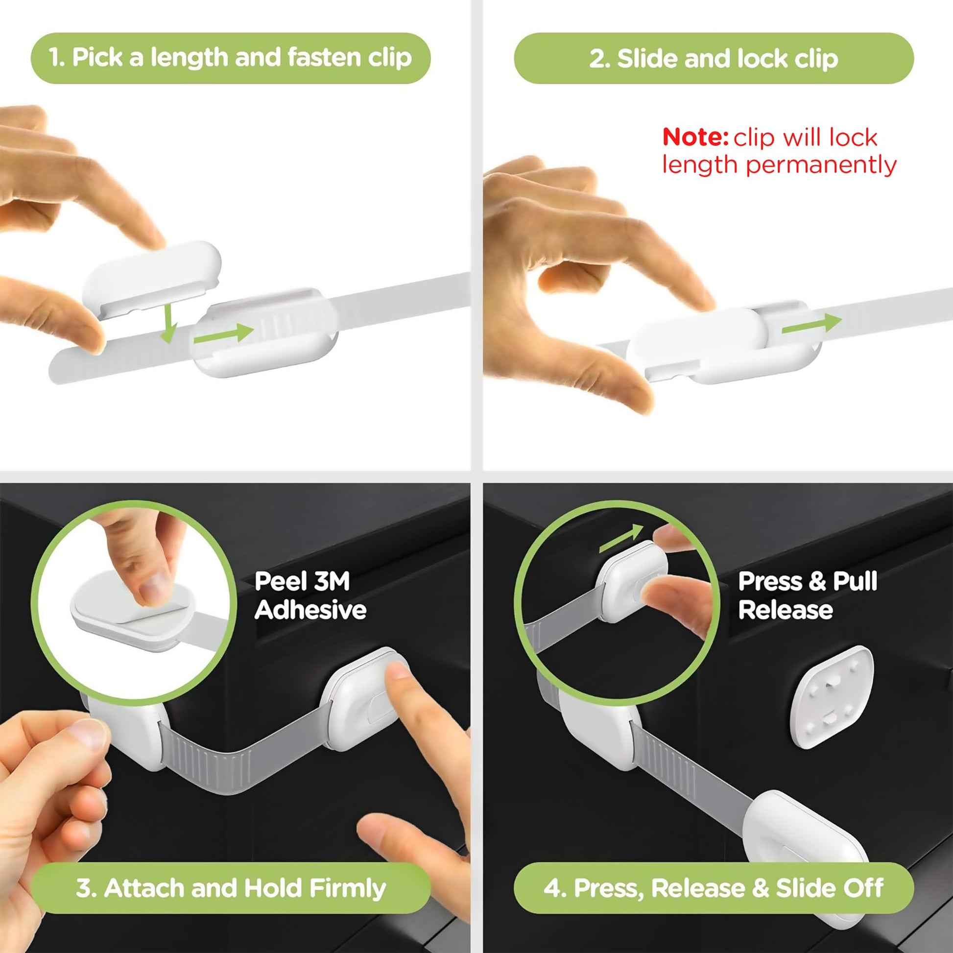 Baby Proofing Child Safety Locks (16 Pack) by Skyla Homes - The Safest, Quickest and Easiest 3M