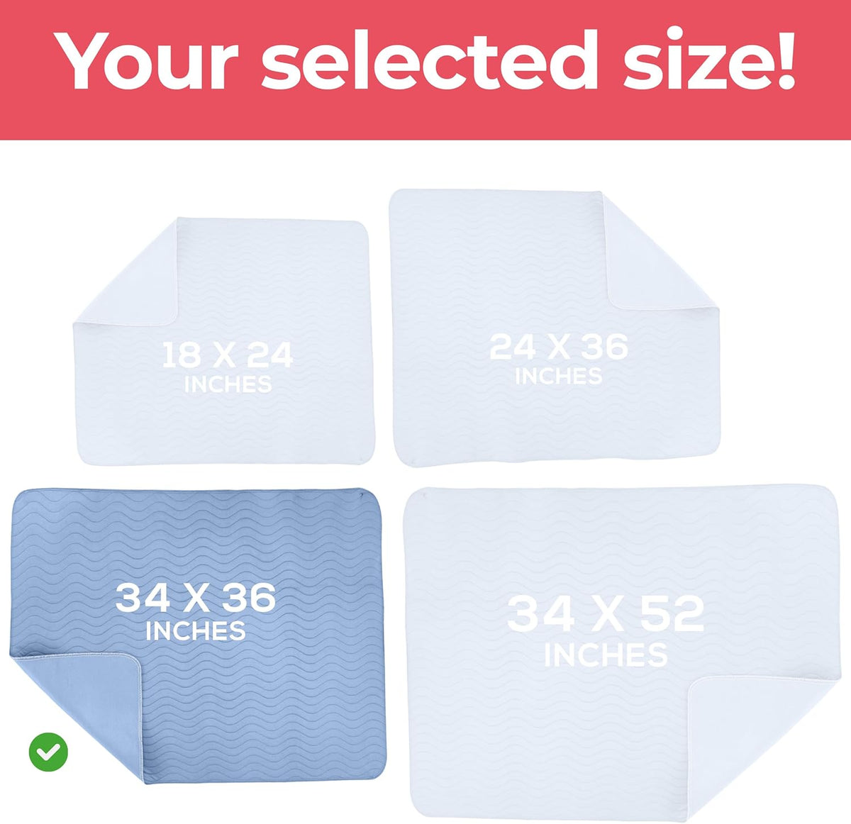 Utopia Bedding Washable Underpads 34" x 36" (Pack of 2), Waterproof Reusable Heavy Absorbency