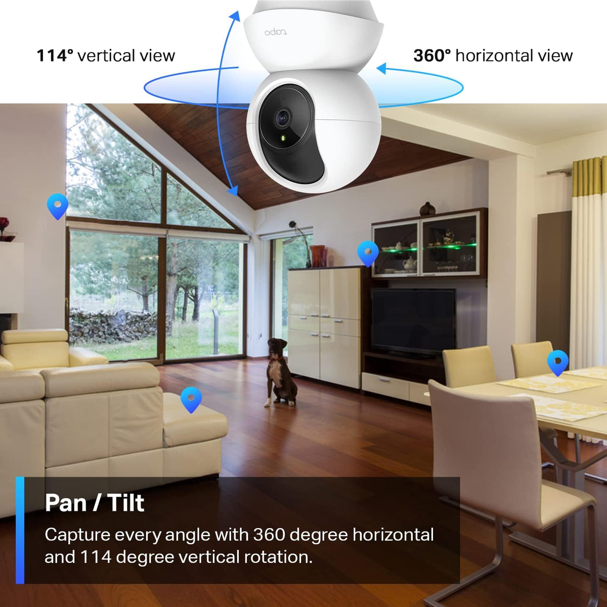 Tapo TP-Link 2K Pan/Tilt Security Camera for Baby Monitor, Dog Camera w/Motion Detection and