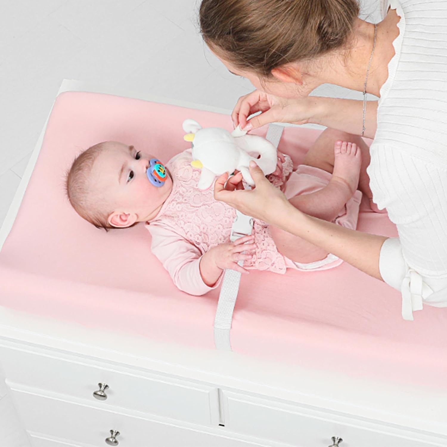 TILLYOU Changing Pad Cover Set in Soft Jersey Material Diaper Changing Table Sheets - Fits
