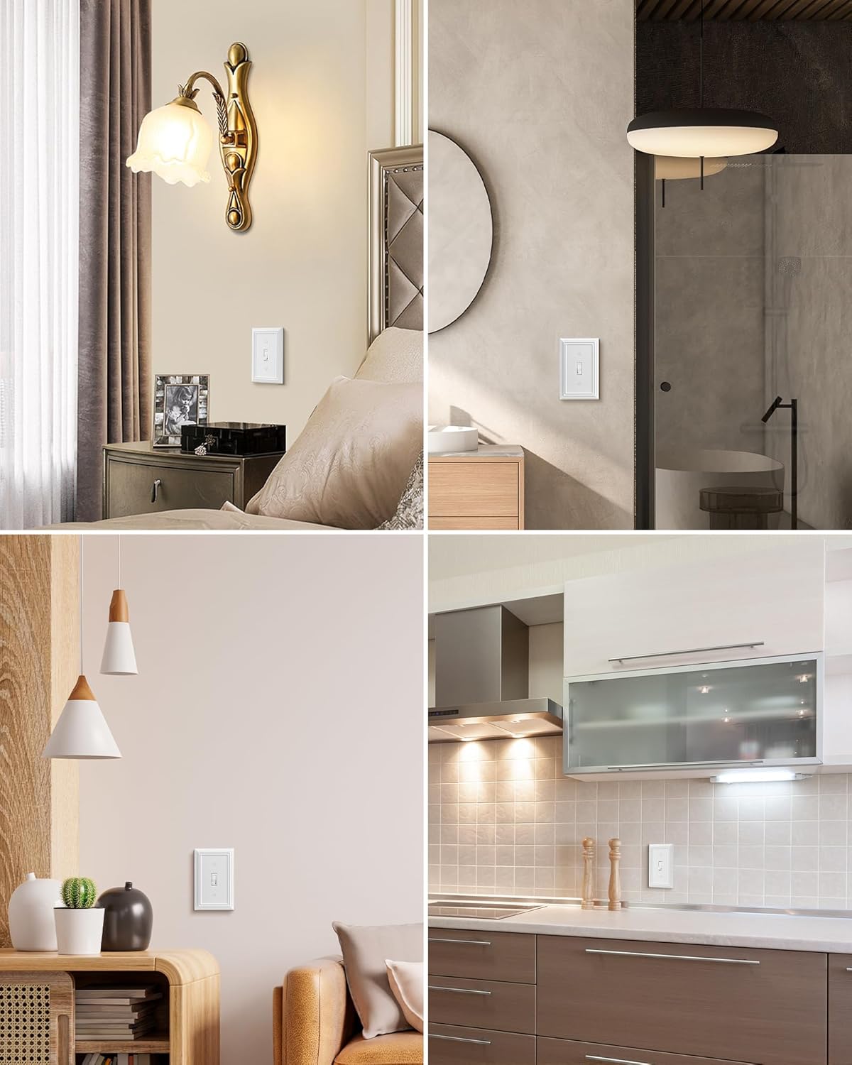 DEWENWILS Single Toggle Wall Plates, White Metal Light Switch Cover Plates, 4.92" x 3.14" Outlet