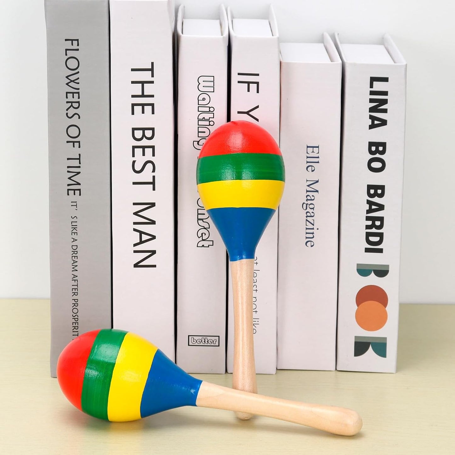 2 Pcs Maracas, Hand Percussion Rattles for Kids, Wooden Rumba Shaker Hand Musical Instruments with