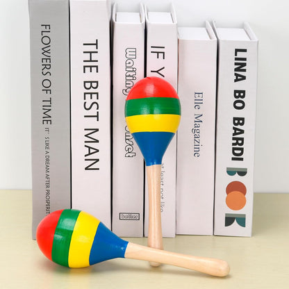 2 Pcs Maracas, Hand Percussion Rattles for Kids, Wooden Rumba Shaker Hand Musical Instruments with