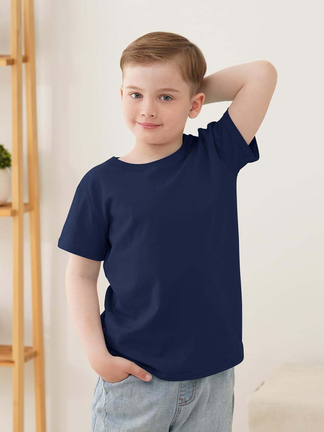5 Pack Boys Shirts Short Sleeve Shirts for Boys Cotton T-Shirts Kids Toddler Tshirts Tees Clothes