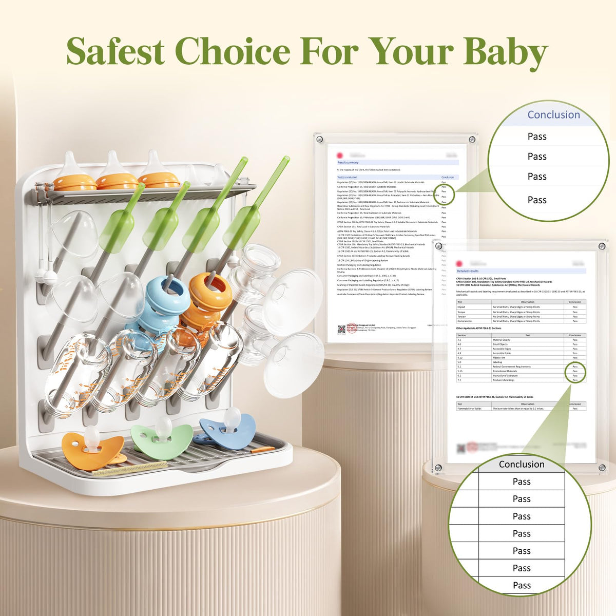 Lifewit 15-Hooks Baby Bottle Drying Rack for Countertop