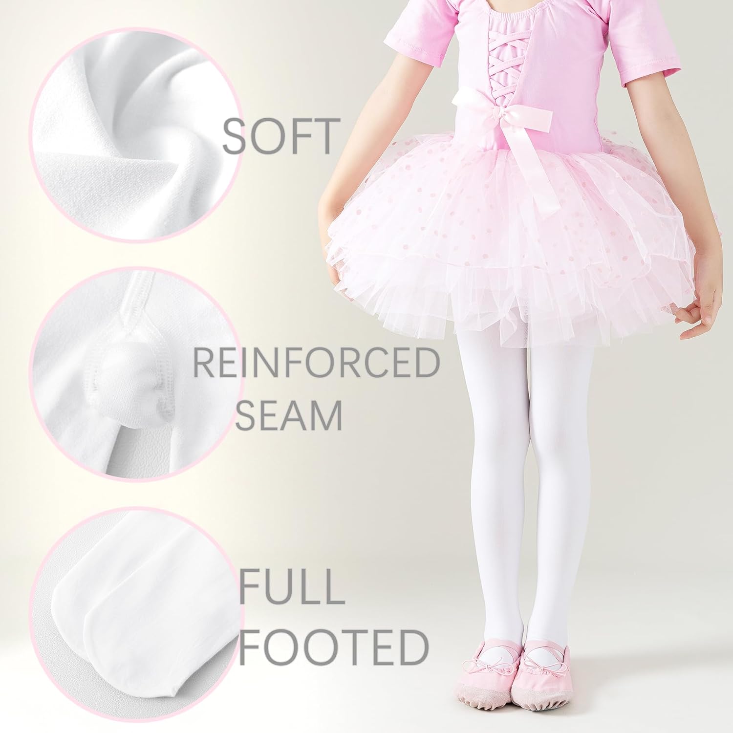 Ballet Tights Girls Dance Tights School Girl Footed Leggings Kids Ultra Soft Pantyhose Stockings