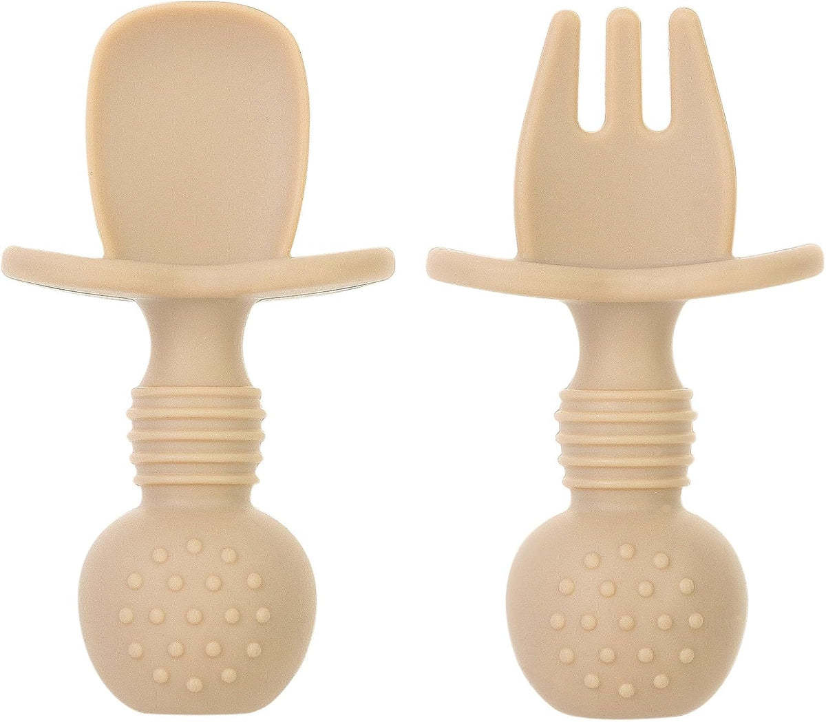 6 Pack Baby Spoons and Forks Set, Silicone First Stage Self Feeding Infant Toddler Utensils, BPA