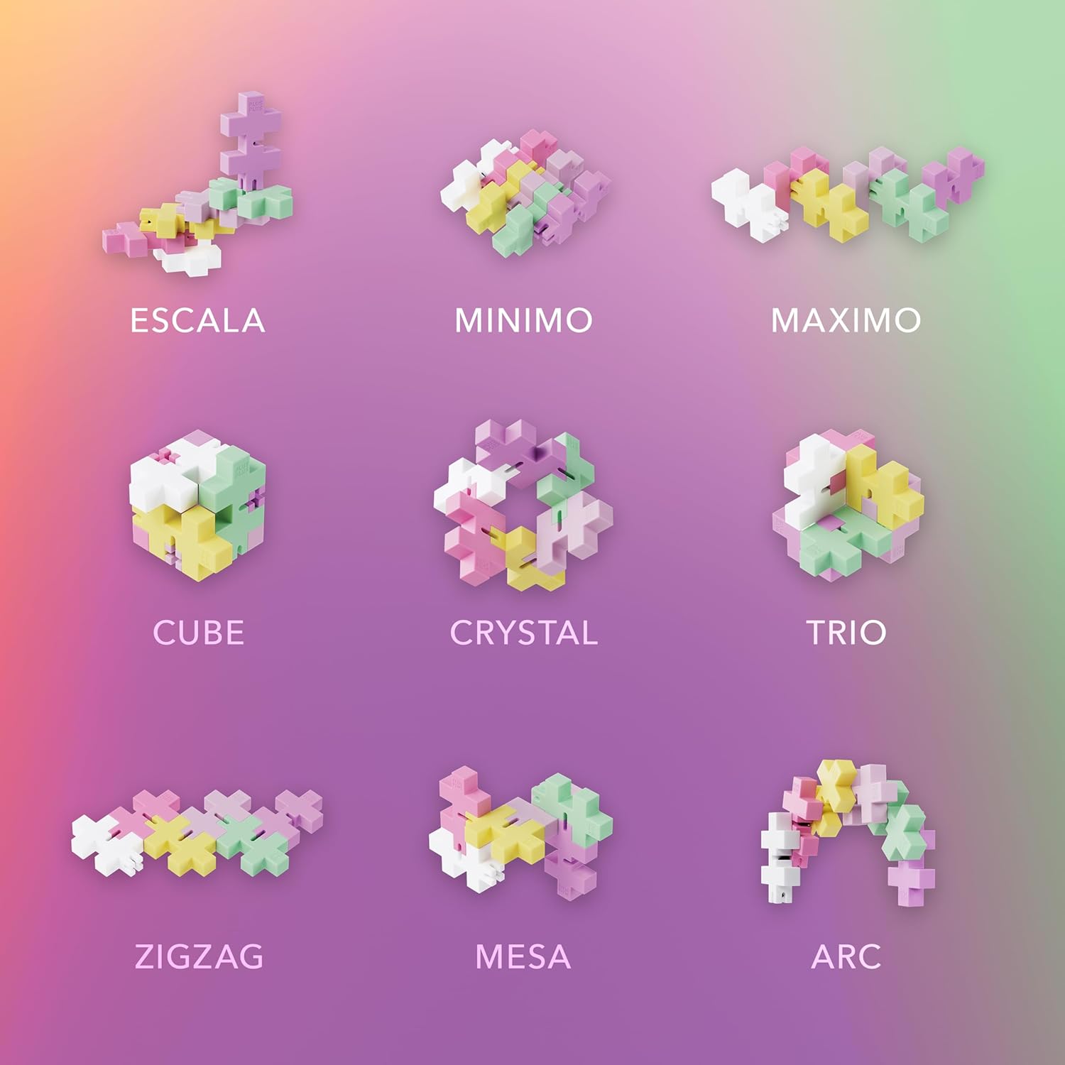 Plus-Plus - HEXEL Bubblegum - Fidget Sensory Puzzle Toy - Travel Friendly, Quiet Stress and Anxiety