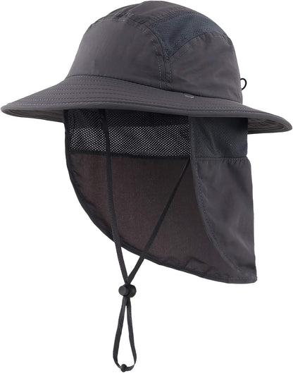 Home Prefer UPF 50+ Boys Sun Hat with Neck Flap Wide Brim Summer Beach Bucket Hat for Boys Girls