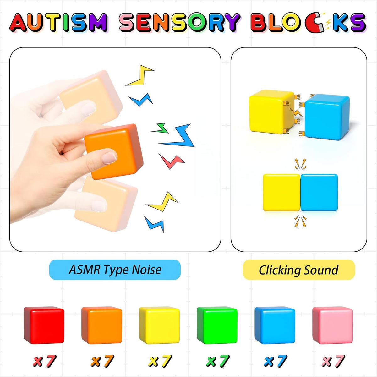 42PCS Magnetic Blocks, Gifts for 3 4 5 6 Year Old, Magnet Building Blocks for Toddlers, Girls &