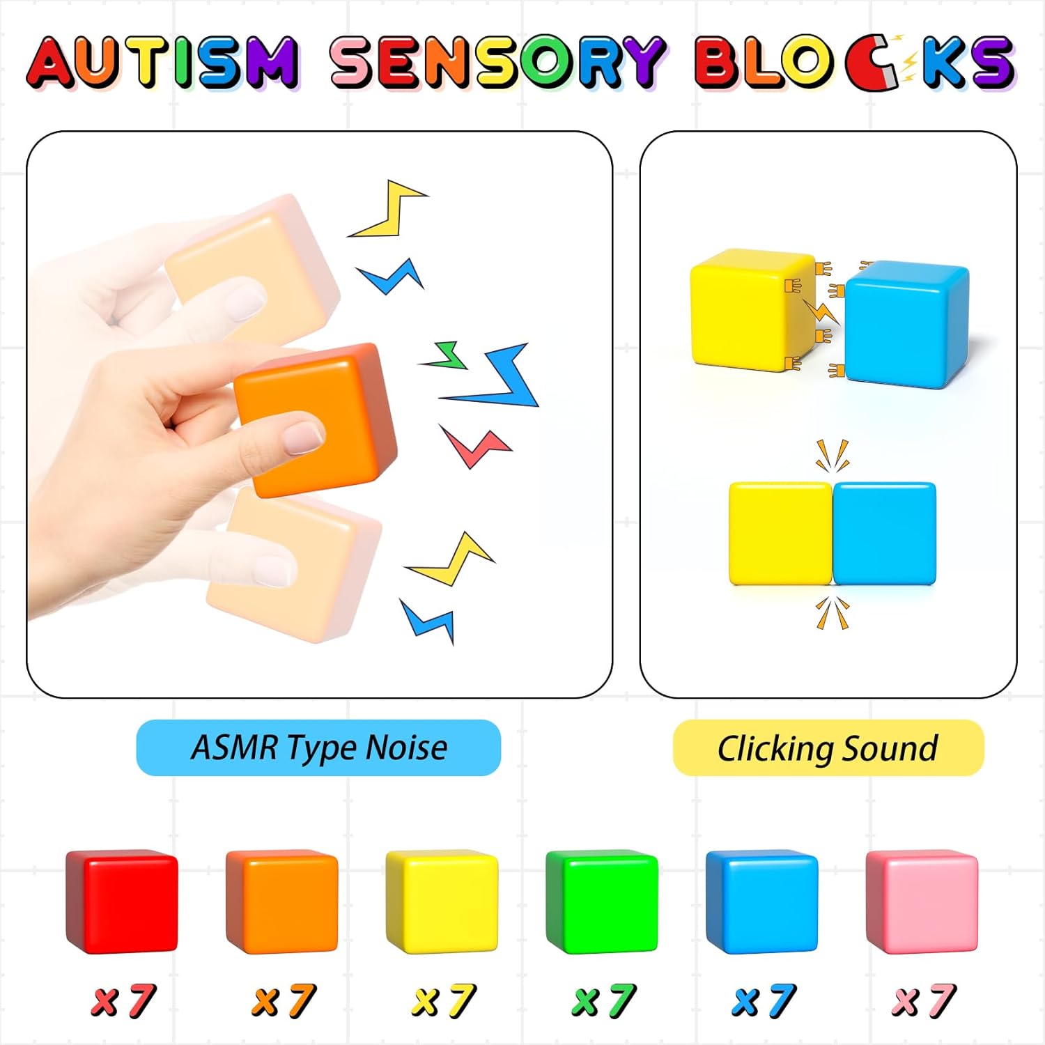 42PCS Magnetic Blocks, Gifts for 3 4 5 6 Year Old, Magnet Building Blocks for Toddlers, Girls &