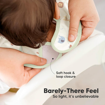 3-Pack Waterproof Baby Bibs for Eating - Lightweight Toddler Feeding Bibs with Large Food Catcher