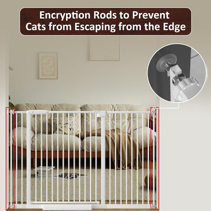 DEARBB Extra Wide Baby Gate Ultra Narrow Spacing 30.11-77.36" Pressure Mounted Double Lock Swing