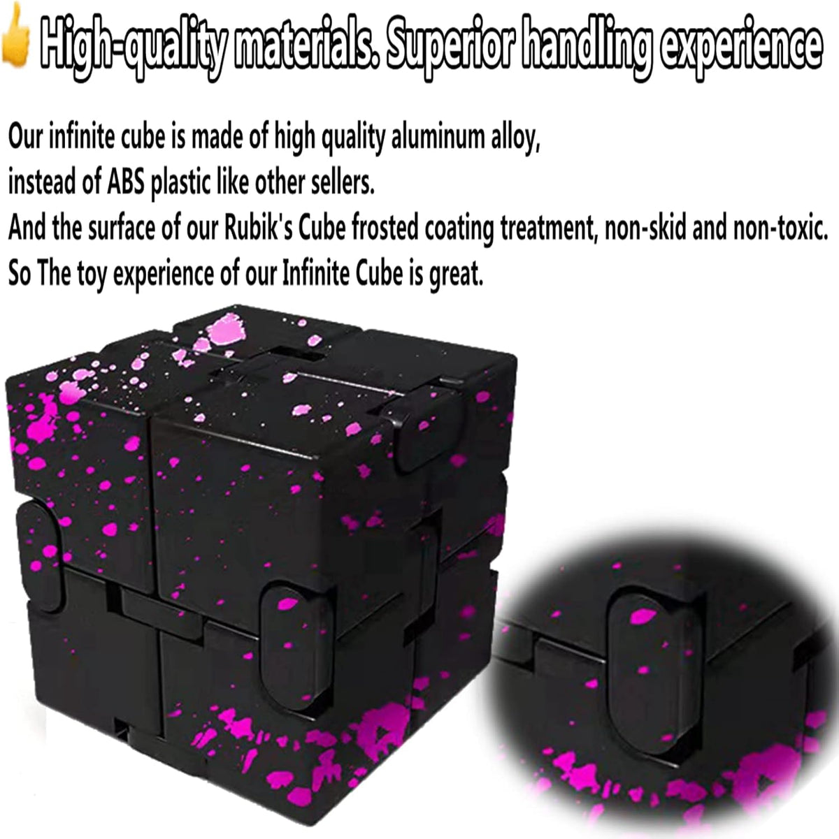 Metal Fidget Infinity Cube Toys for Men Gadgets Anxiety Stress Relief Aluminum Alloy Material
