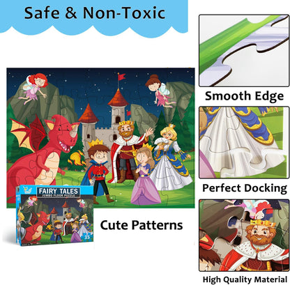 Jumbo Fairy Tales Floor Puzzle for Kids, Large Jigsaw Puzzles 35 Piece for Kids Ages 3-5,Preschool