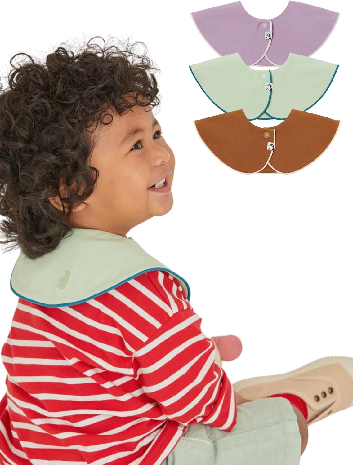 Konny Baby Bibs 5-Pack, 360 ° Rotate, Soft and Absorbent Bandana Drooling for Boys Girls baby