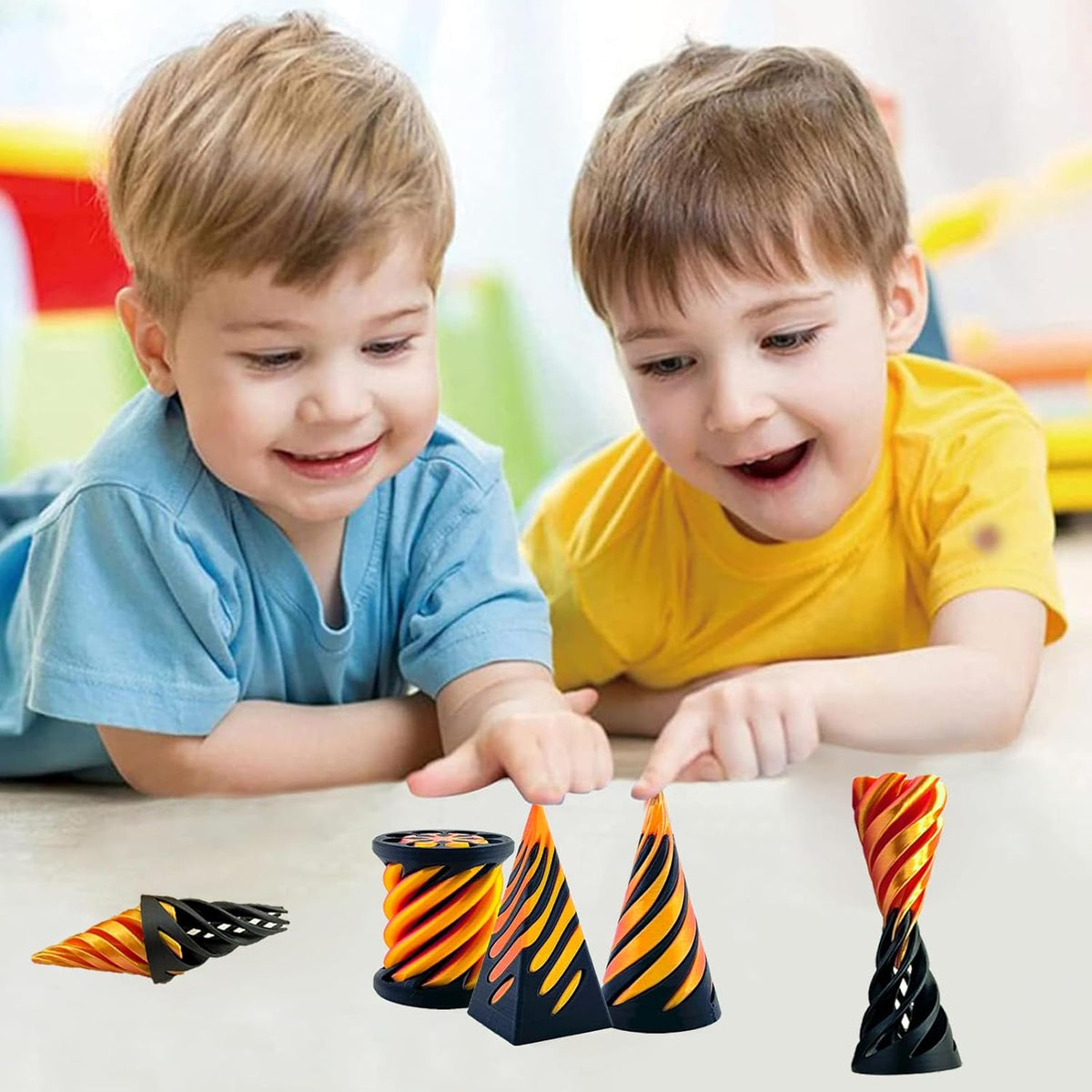 3 Packs Impossible Cone,Spiral Cone Fidget Toy Impossible Pyramid Passthrough Toy,3D Printed Spiral