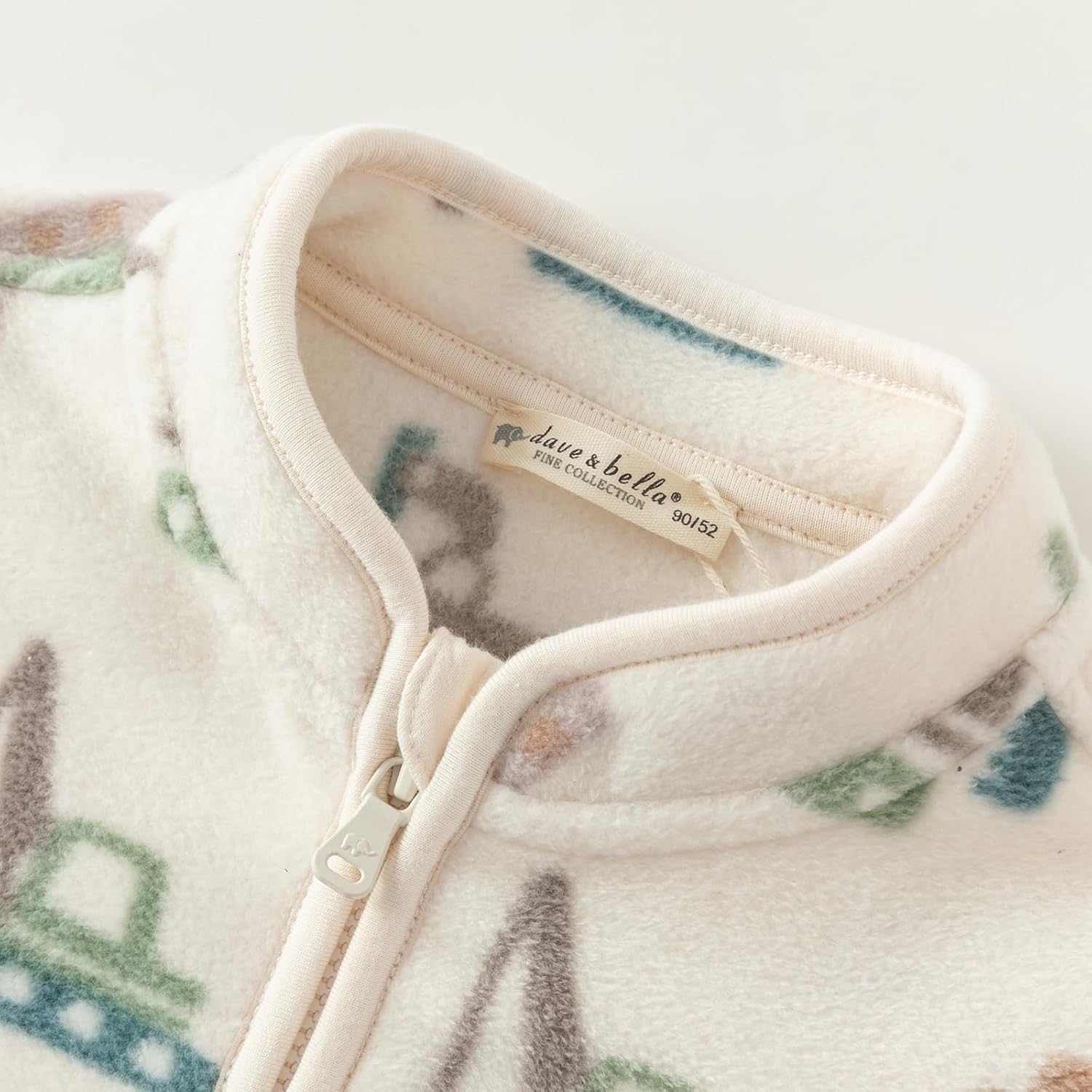 DAVE & BELLA Kids Printed Polar Fleece Jacket Toddler Baby Boys Girls Zip Up Long Sleeve Spring