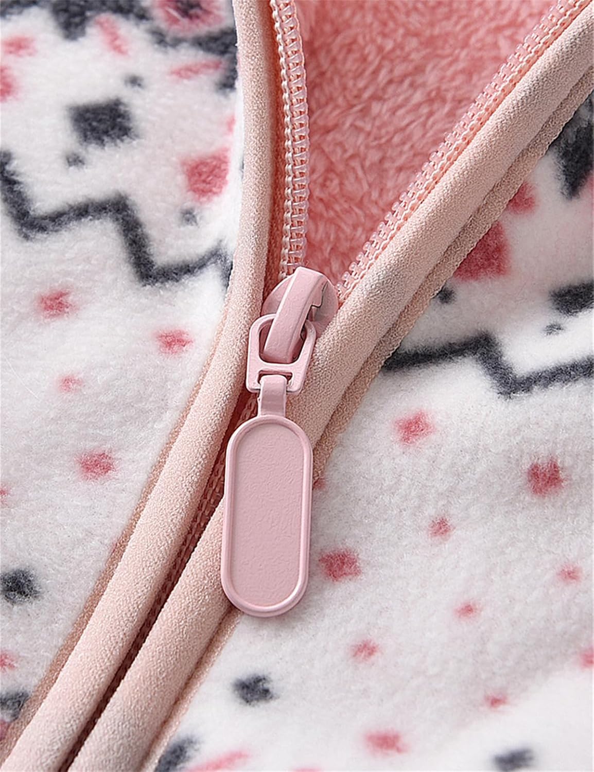 Kids Printed Polar Fleece Jacket Toddler Baby Boys Girls Autumn Winter Warm Sherpa Lining Outerwear