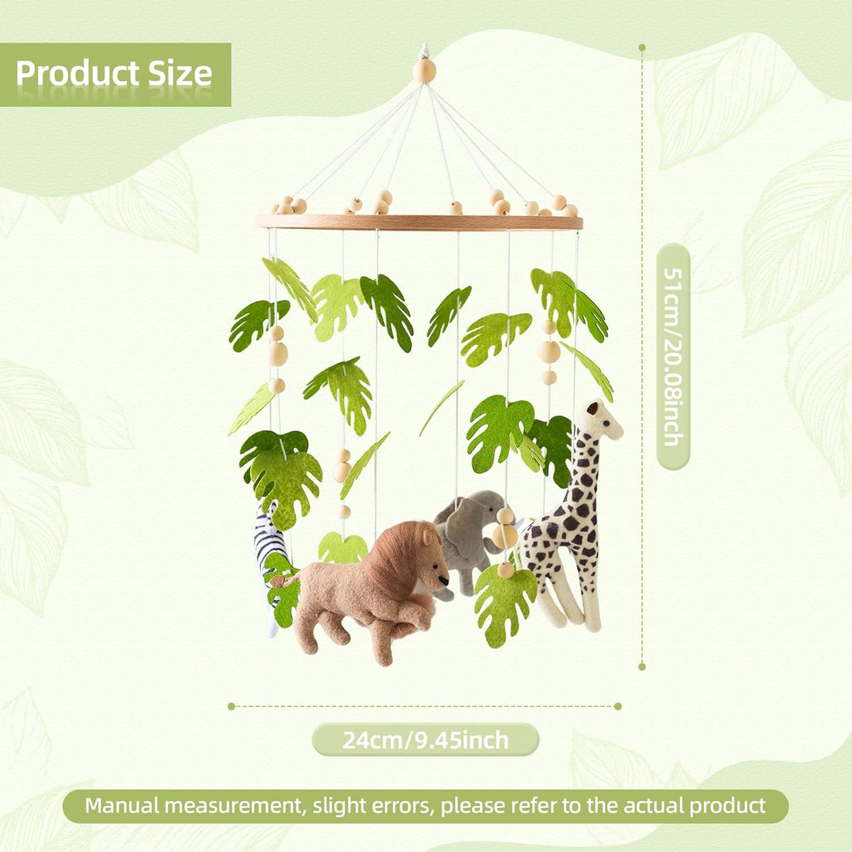 Baby Mobile for Crib Safari Nursery Mobile Handmade Jungle Baby Mobile Woodland Nursery Decor