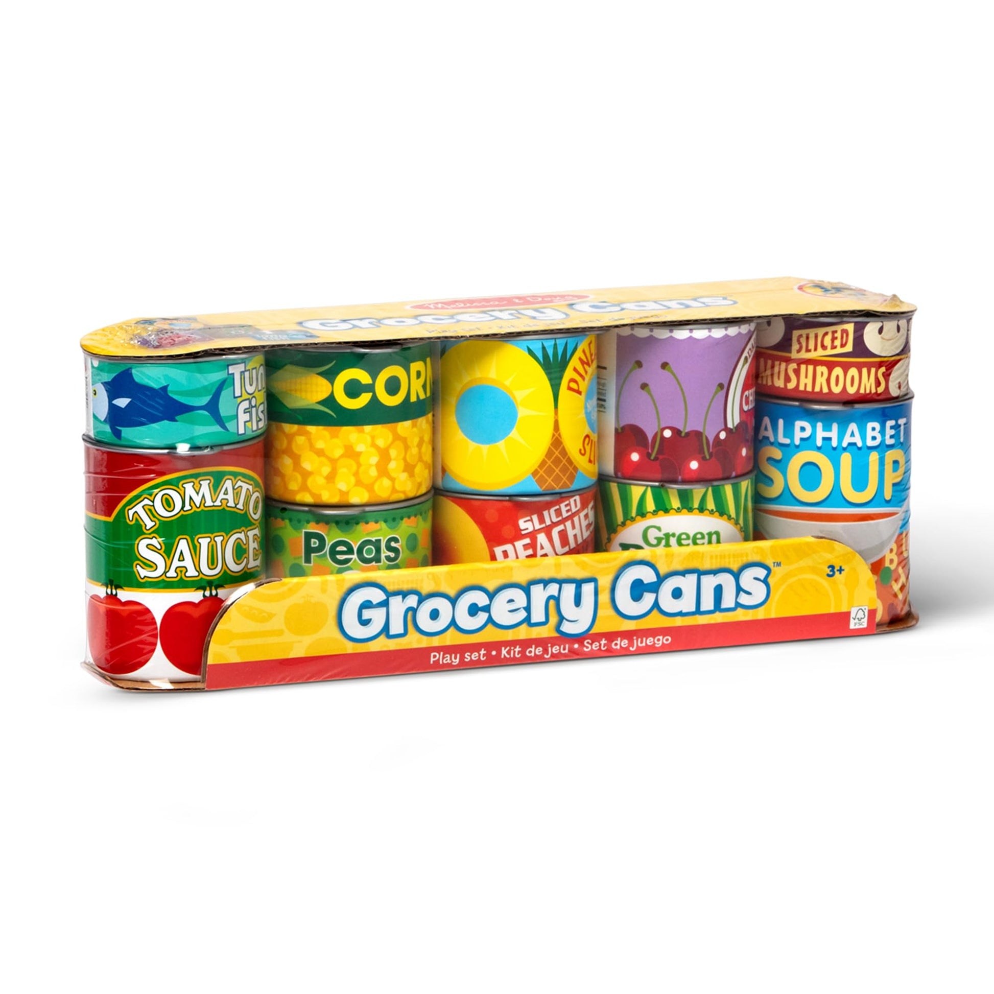 Melissa & Doug Let's Play House, 10 Grocery Cans with Removable Lids, Toy Food & Play Kitchen