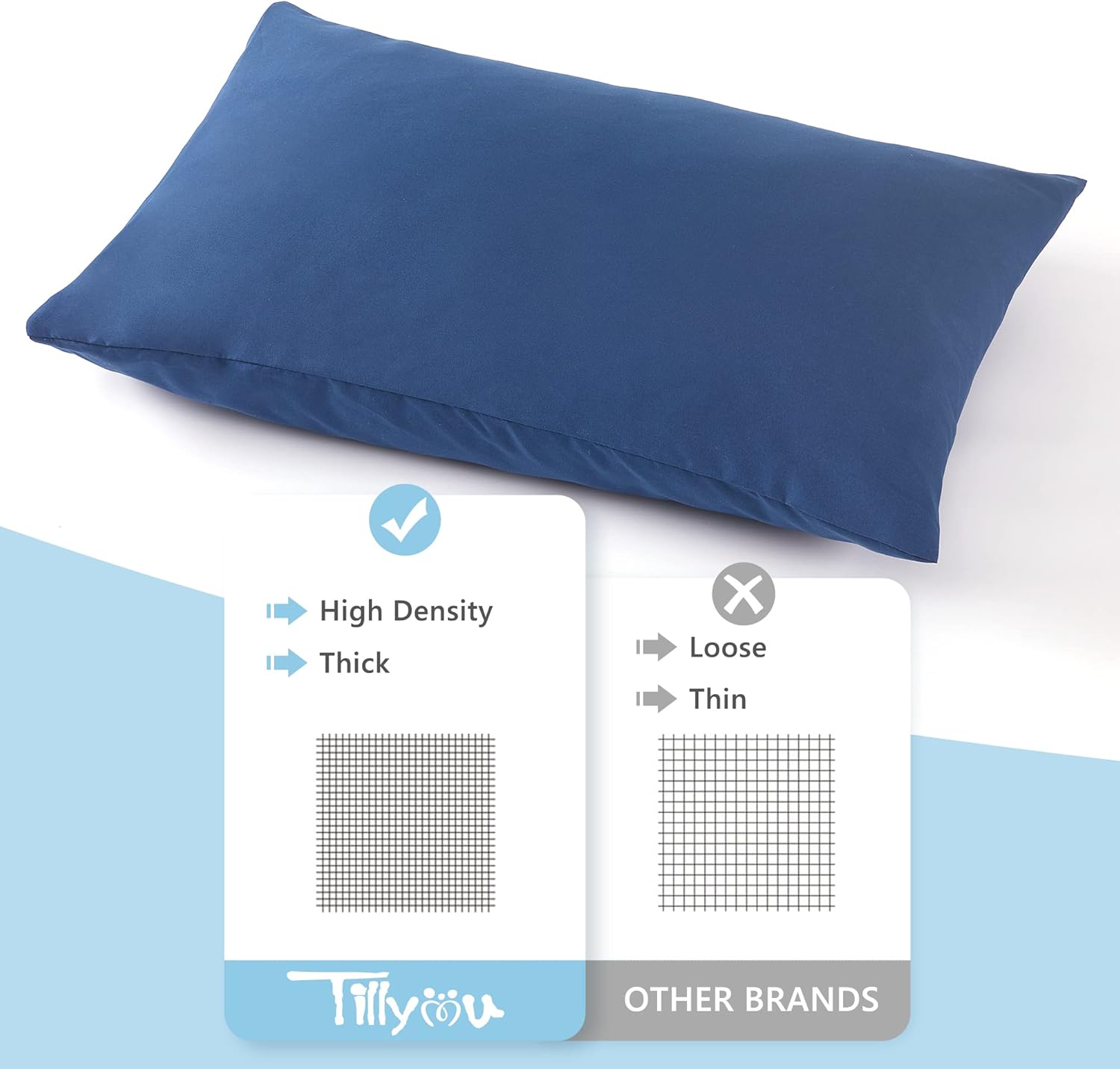 TILLYOU Toddler Pillowcase 2 Pack with Envelope Closure,13" x 18" Silky Soft Microfiber Travel Kids