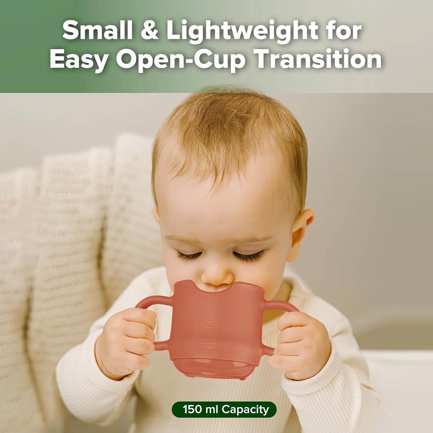 haakaa Silicone Baby Training Cup, Toddler Learning Open Cup for Baby 6 Months+, Drop-Proof BPA