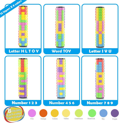 R.Y.TOYS Rotate and Slide Puzzle-Design Patent,Fidget Toys(Restore/Create)-8 Colors,15