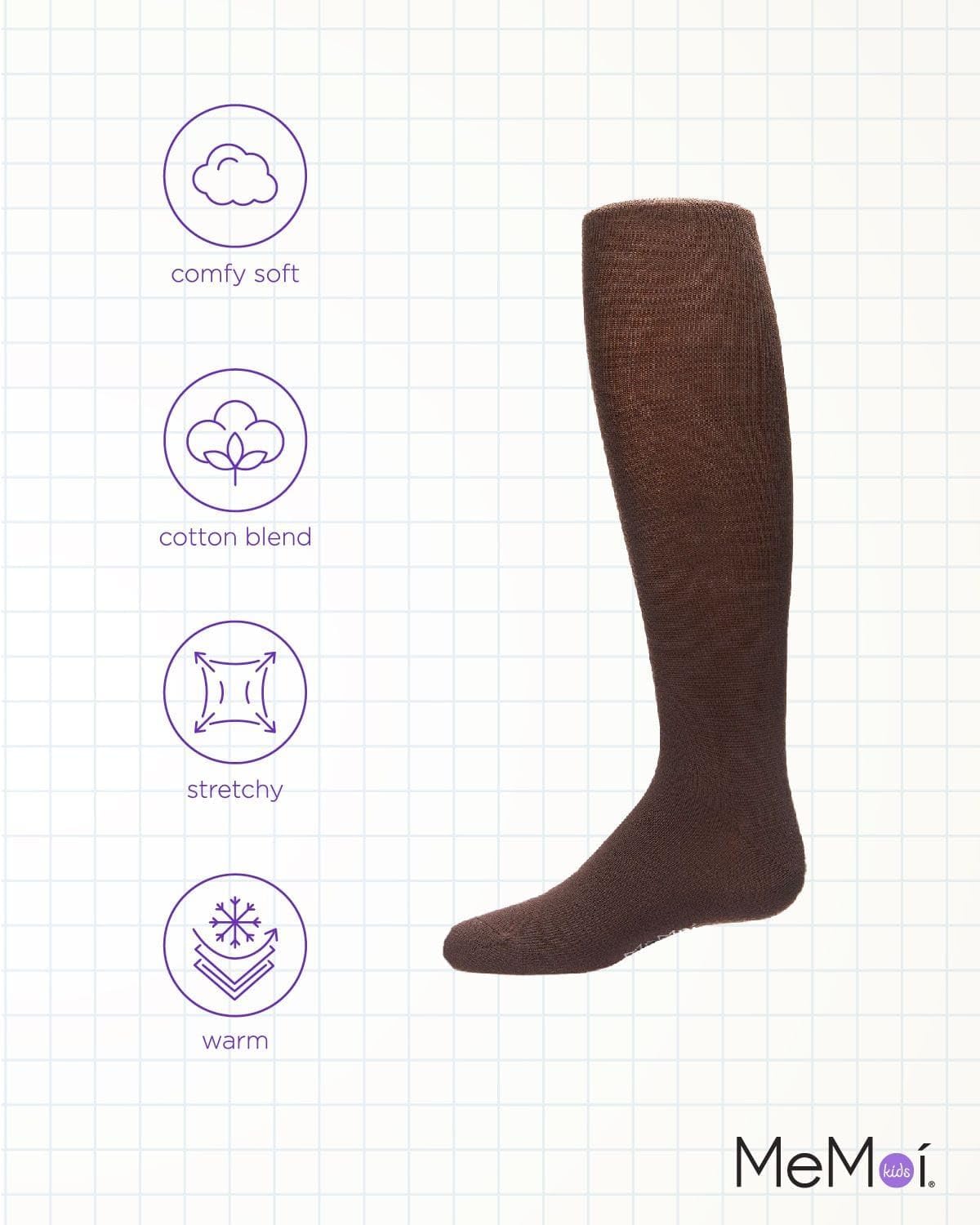 MeMoi Soft Pima Cotton Tights for Girls, Soft and Lightweight Opaque Tights for girls - Sizes 8 to