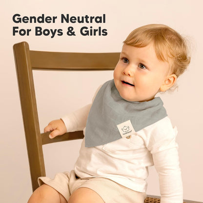 8-Pack Muslin Baby Bibs for Boys, Girls - Muslin Bandana Drool Bibs for Baby Girl & Boy, Drooling