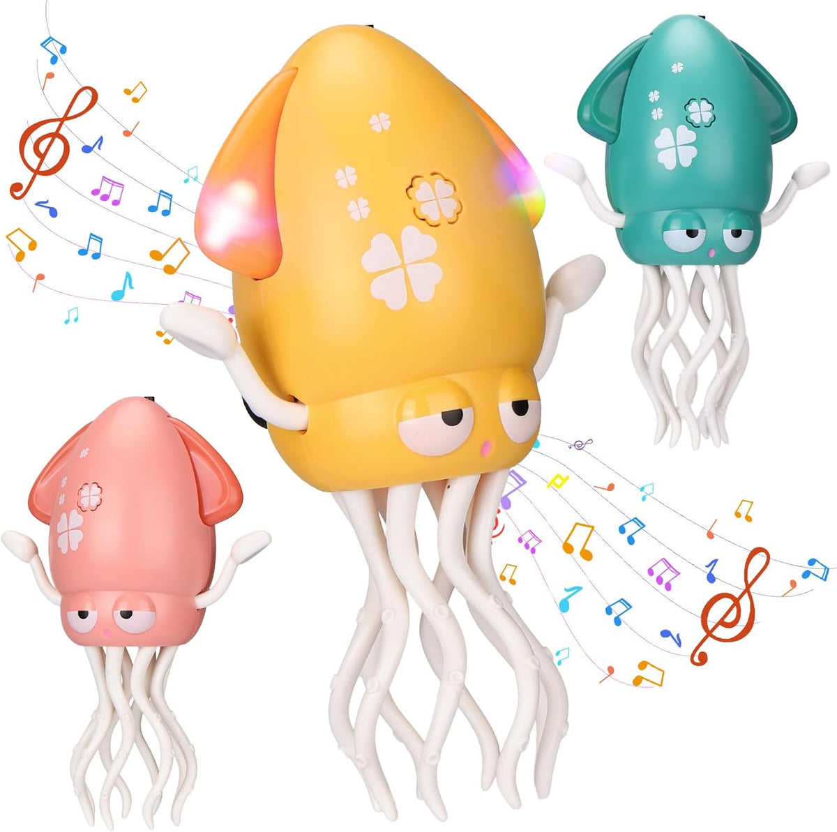 Magic Electric Dancing Octopus Toy with Led Light and Music,Playful Automatic Evasion Crawling