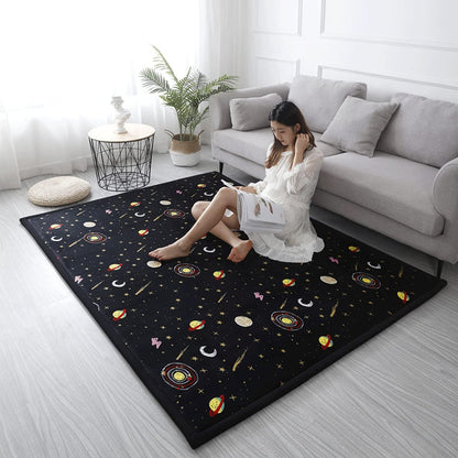 Loartee Coral Velvet Area Rug - 1" Thick Memory Foam Baby Play Mat, Washable Toddler Carpet, Home