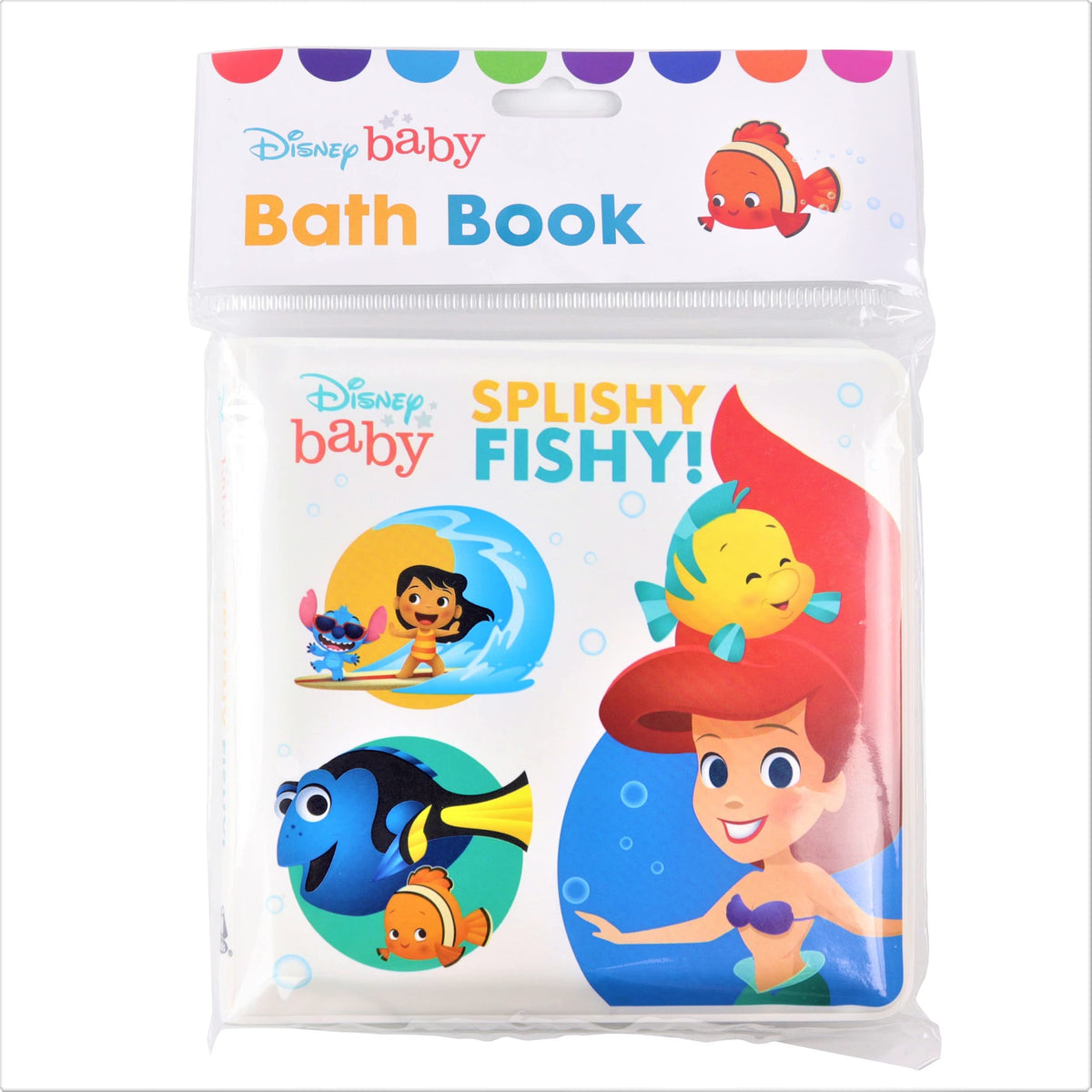 Disney Baby Moana, Little Mermaid, Finding Nemo and More!- Splishy Fishy! Waterproof Bath Book /
