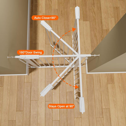 HOOEN Extra Wide Baby Gate for Doorways Stairs 76.38-86.3 Inch Large Long Pressure Mounted Dog