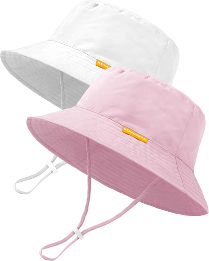 Baby Sun Hat Kids Summer UPF 50+ Toddler Bucket Hat Wide Brim Adjustable Beach Hats for Boys Girls