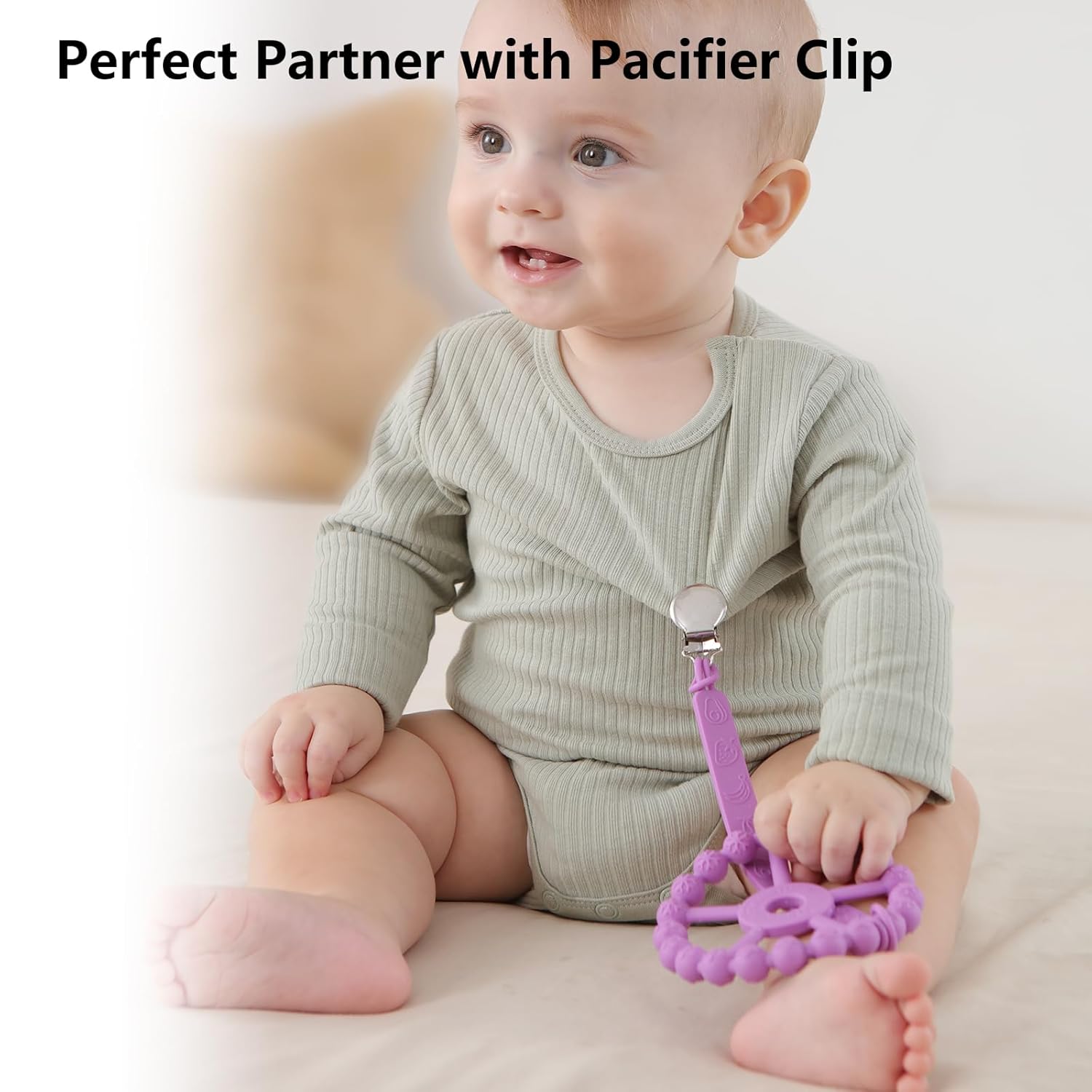 3 Pack Ring Teether Baby Infant Toys, Silicone Teething Ring Toys for Babies 0-6 Months, Seposeve