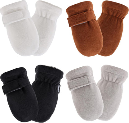 Zsedrut No Scratch Baby Mittens Toddler Infant Fleece Lined Gloves Winter Warm Mitten for Baby Boys