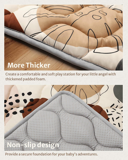 Blissful Diary Baby Play Mats for Floor, 47x47 Playpen Mat, Thicken Cushioning Padding Foam