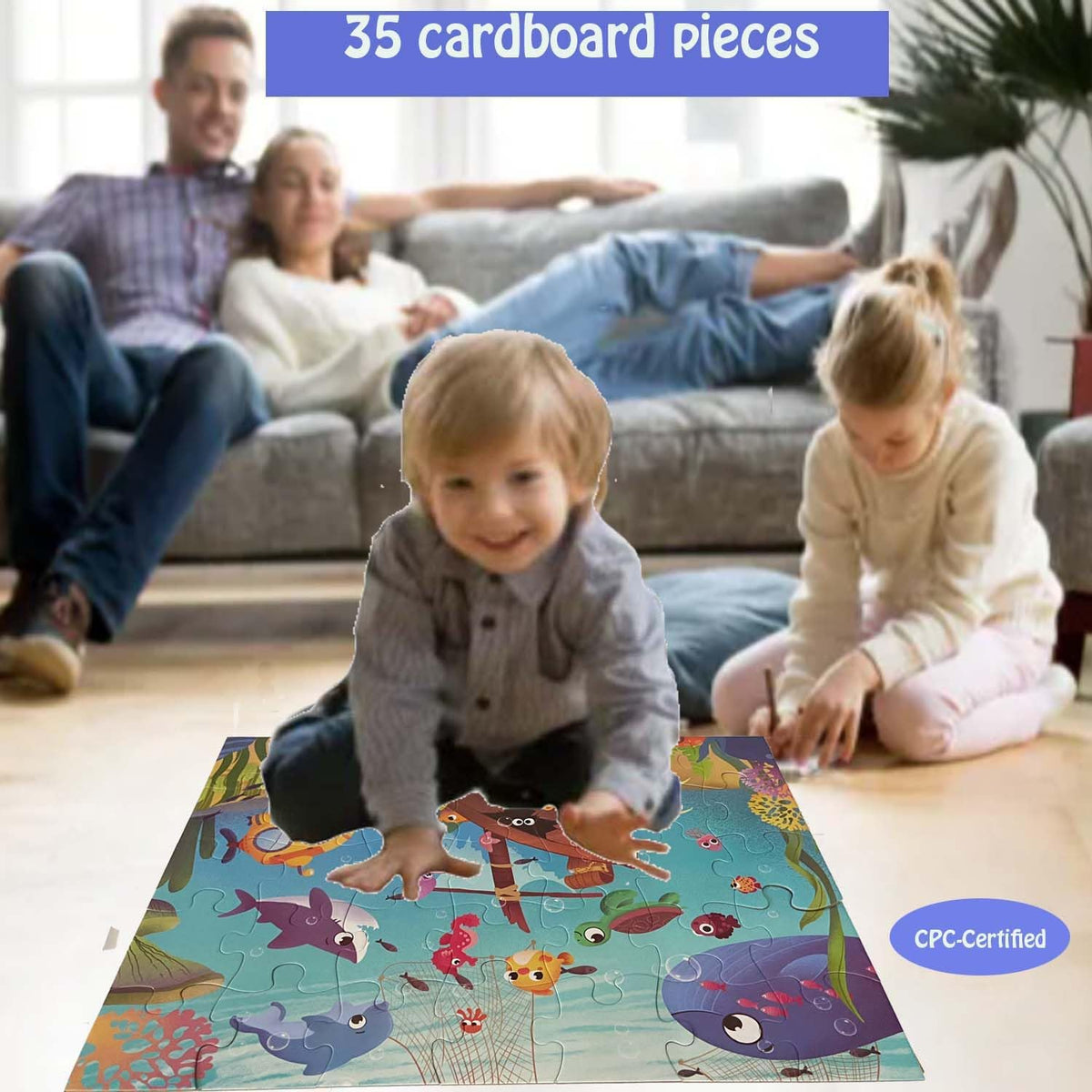 Jumbo Floor Puzzle for Kids, Large Jigsaw Puzzles 35 Piece for Kids Ages 3-5,Preschool Learning &