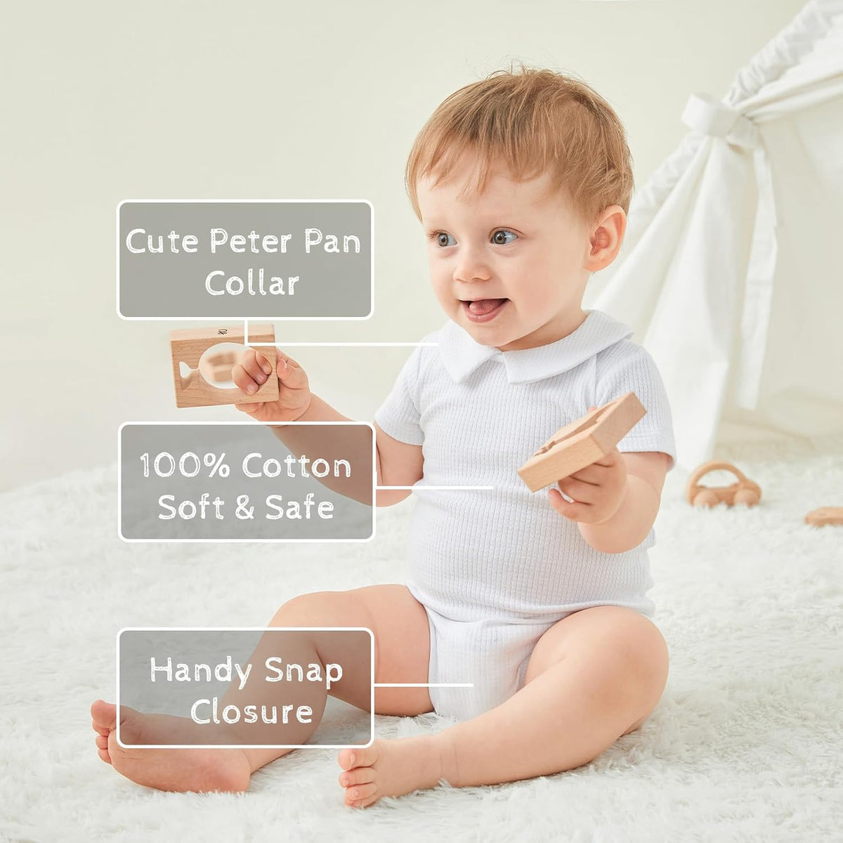 pureborn Baby Boys Girls Bodysuit Super Soft Cotton Romper 0-24 Months