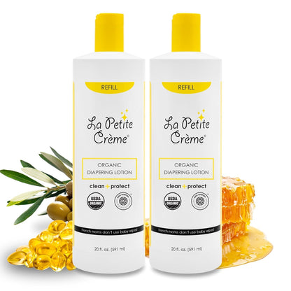 La Petite Creme French Premium Diapering Lotion - Diaper Cream Alternative to Baby Wipes