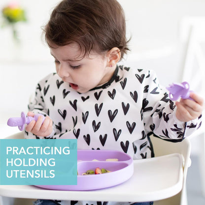 Bumkins Baby Utensils Set, Chewtensils Silicone Spoons for Dipping, Self-Feeding, Baby Led Weaning