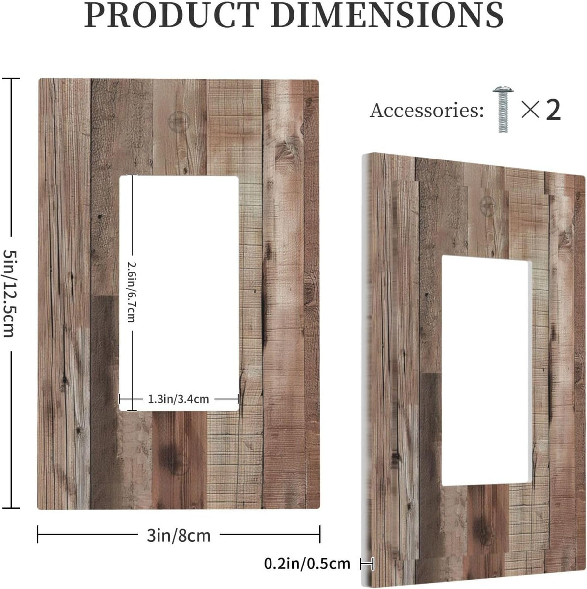 Decorative Outlet Covers Retro Wood Plank Vintaga Wooden Board 1 Gang Single Decora GFCI Device