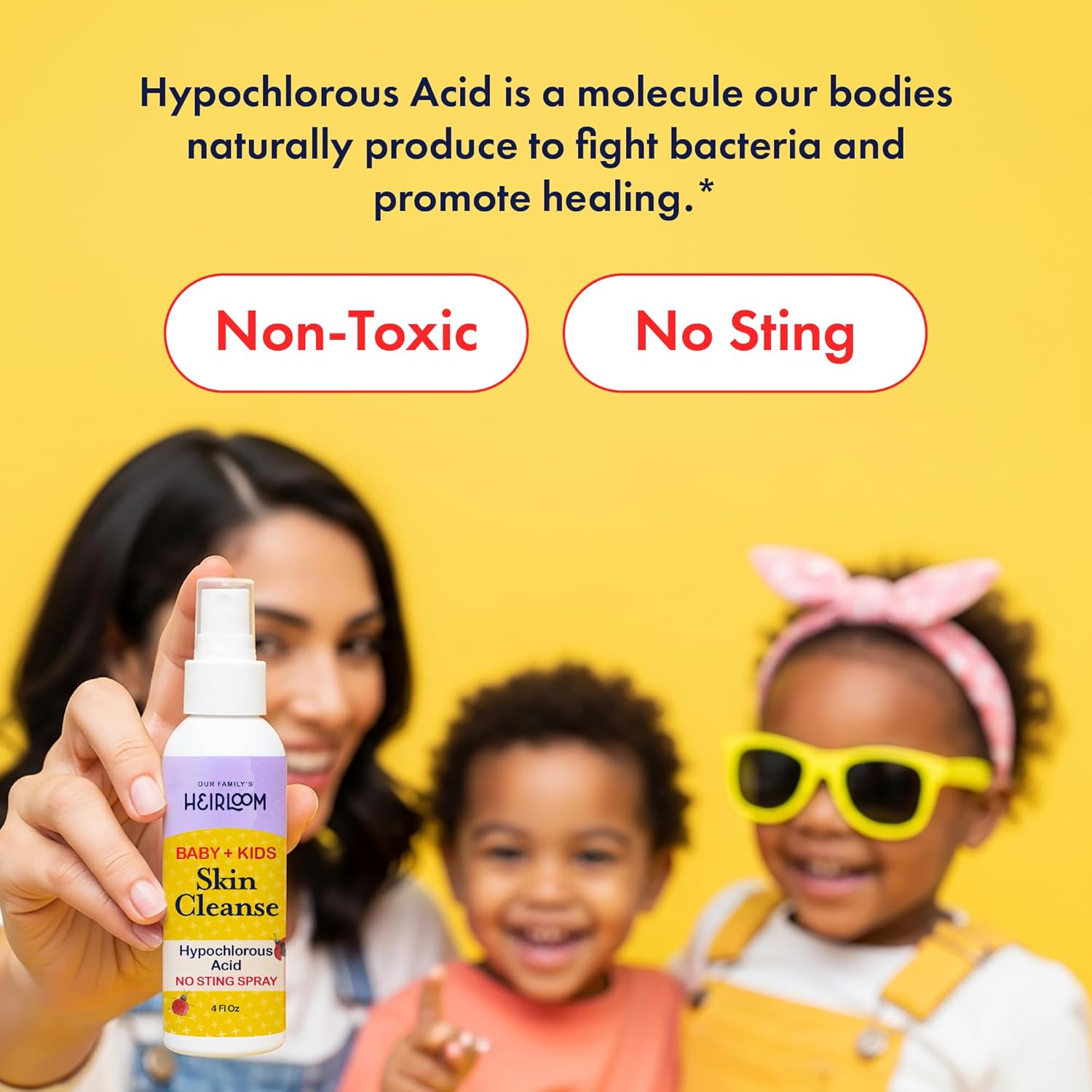 Hypochlorous Acid Spray for Kids - Gentle Skin Cleansing HOCL for Diaper Rash, Sensitive Skin
