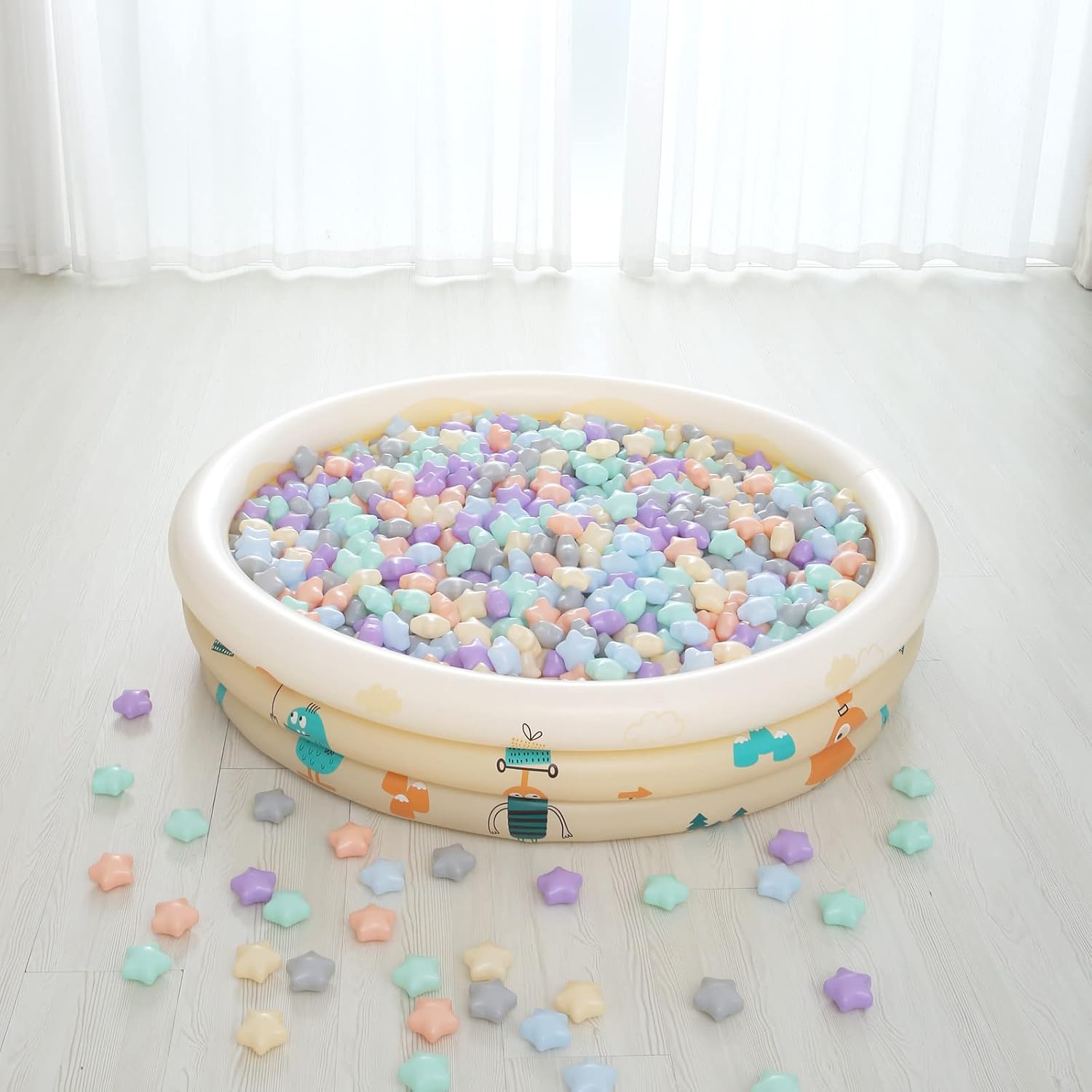 GOGOSO 100 Ball Pit Balls Star Bals - Pink Soft Plasticballs Phthalate Free BPA Free Playballs for