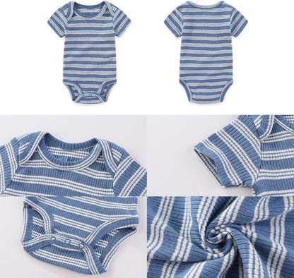 Four Seasons Baby Boy Girl Bodysuits 5-Pack Cotton Comfort Short Sleeve Baby Clothes Soft Infant